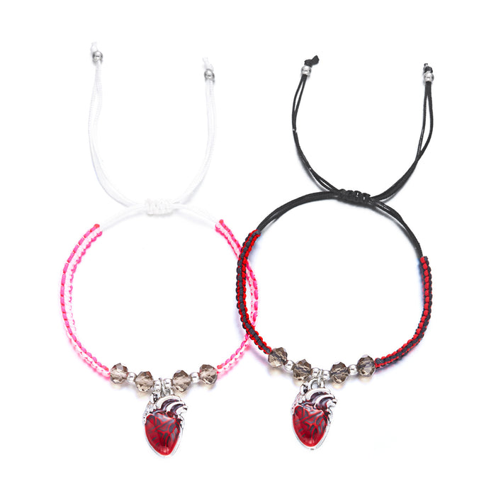 Wholesale  pumpkin head ghost bracelet mixed color beaded bracelet dark style  couple bracelet