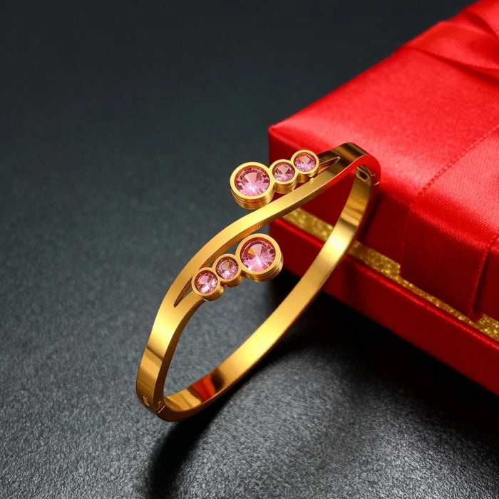 Wholesale Titanium steel versatile minimalist geometric circular bracelet