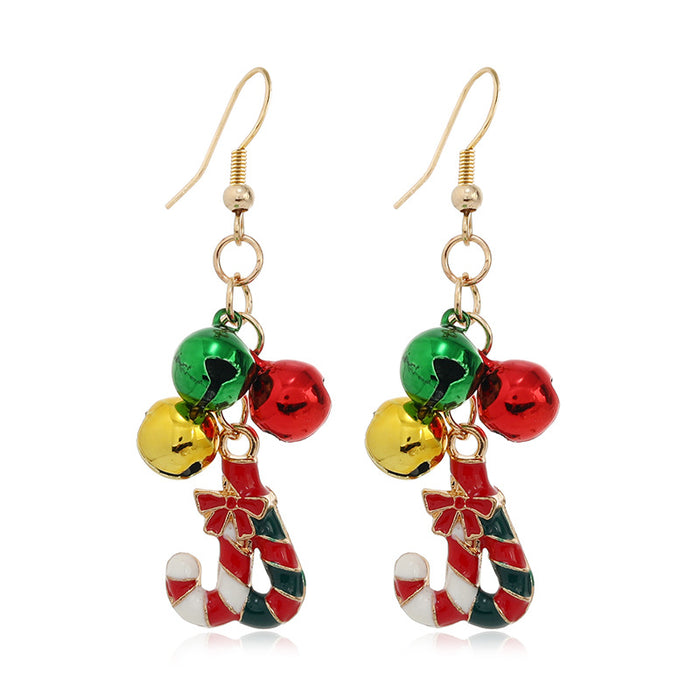 Wholesale Earrings Alloy Christmas Tree Color Bells MOQ≥2 JDC-ES-ZL023