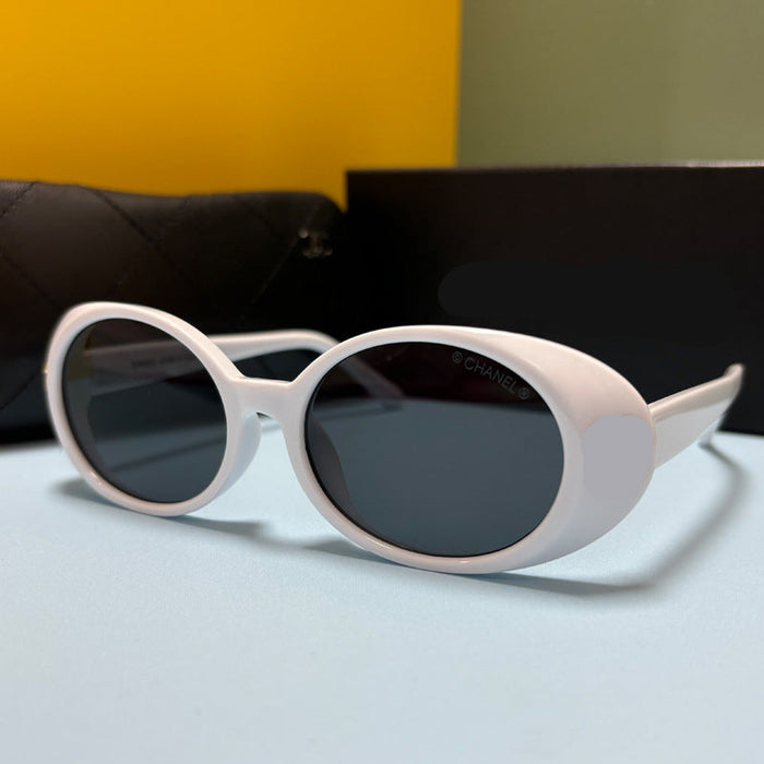 Wholesale  Oval Anti-UV Sunglasses Women's  Thick Edge Sunglasses