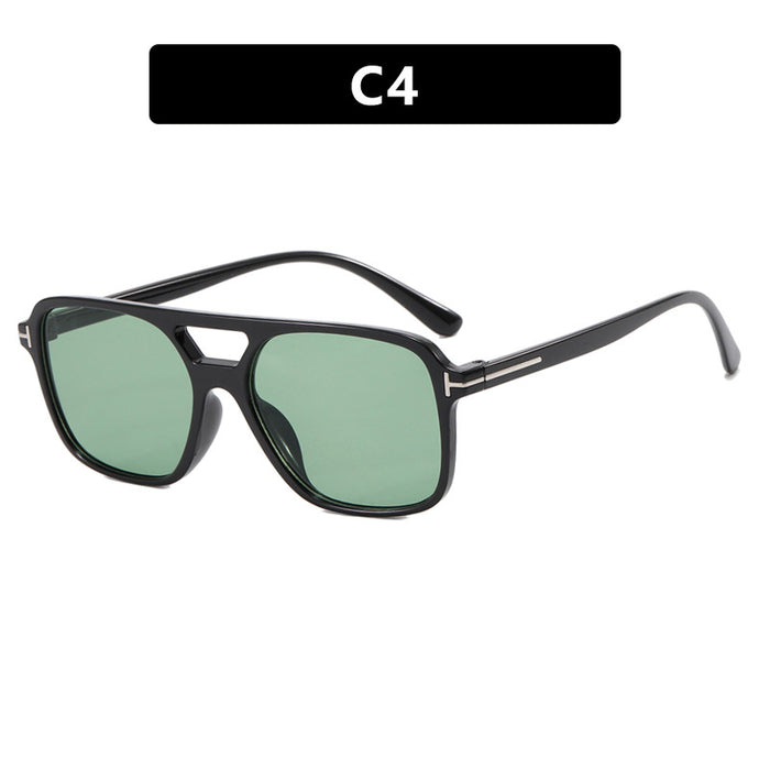 Wholesale T-shaped sunglasses, fashionable square double beam sunglasses, new sunglasses