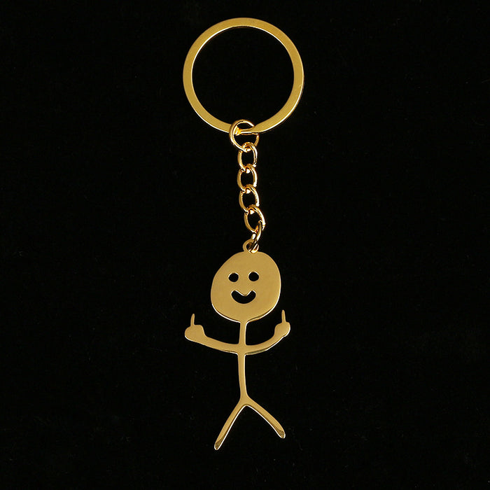 Wholesale Stainless Steel Graffiti Villain Shape Couple Keychain JDC-KC-Aohong004