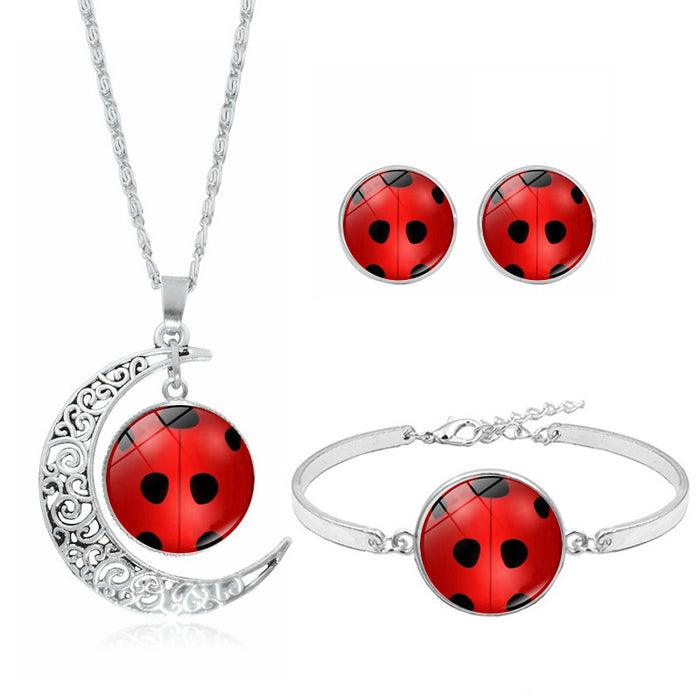 Wholesale Necklace suit Animation Peripheral  Bracelet Earrings Jewelry Three-piece Set