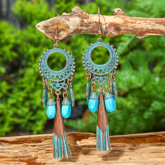 Wholesale Bohemian Vintage Tassel Earring Set Ethnic Style Fashion Accessory MOQ≥2
