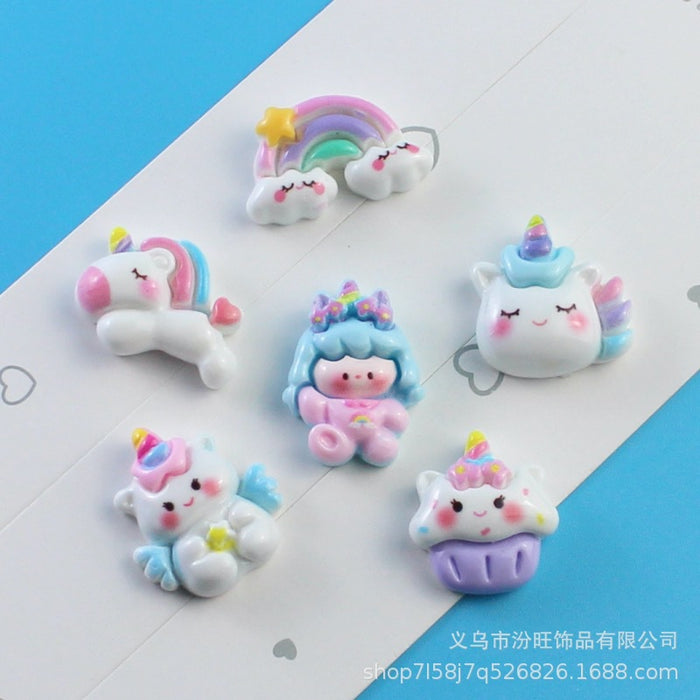 Wholesale Unicorn Rainbow Cream Glue Mobile Phone Case Resin Jewelry Accessories  Material Package Handmade Crystal Glue