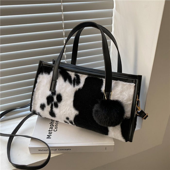Wholesale Leopard Print Cow Print Plush Bag JDC-SD-AiLF005