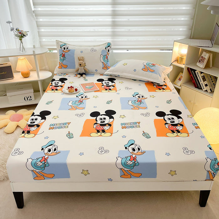 Wholesale A-level Cloud Washed Cotton Cute Cartoon Girl Heart Dormitory Bed Sheets JDC-SEE-AiErMei006