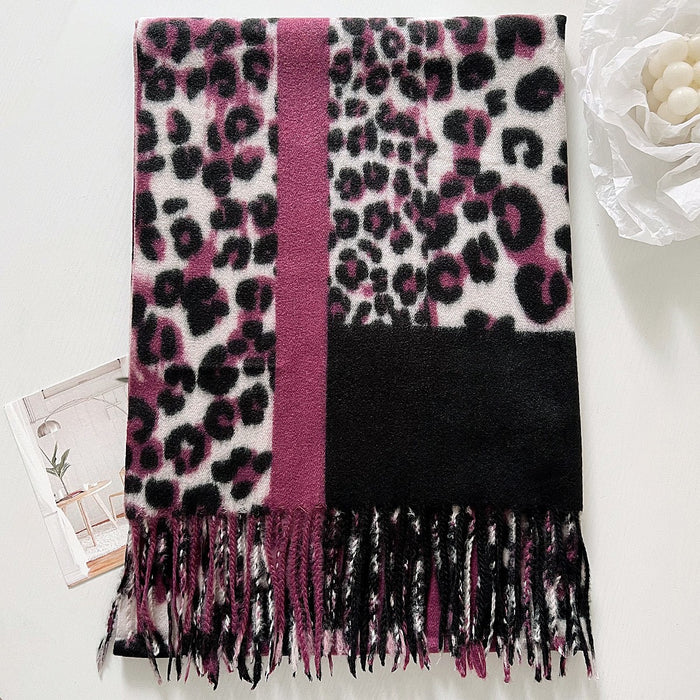 Wholesalewinter  leopard print scarf  thickened lengthened cashmere