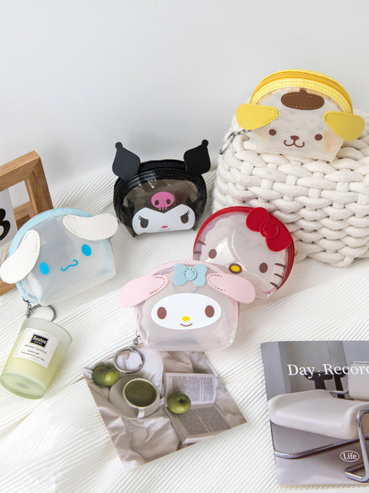 Wholesale Casual Transparent Jelly Anime Cartoon Coin Purse Earphone Storage Pouch