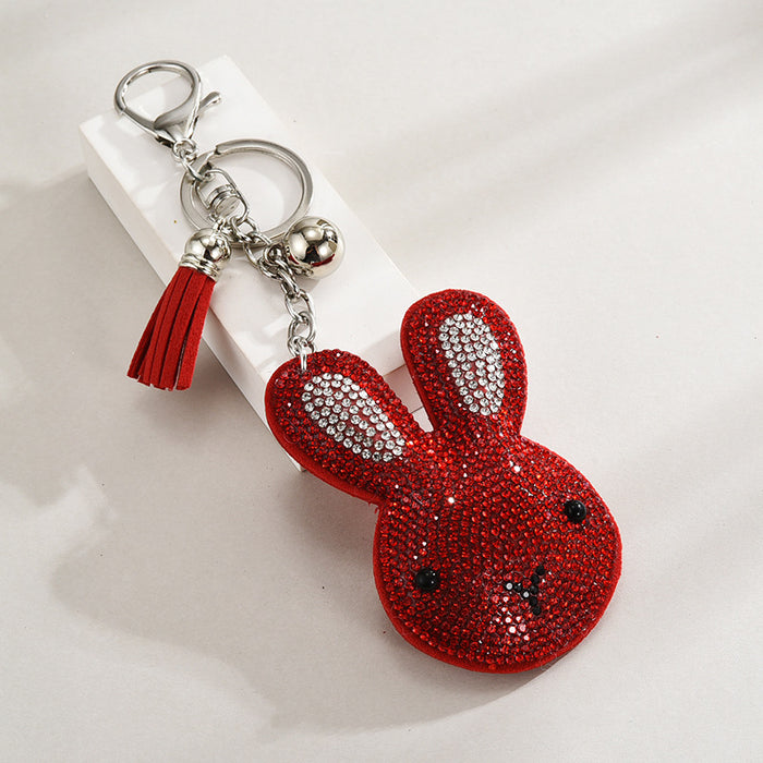 Wholesale Rabbit Metal Rhinestone Keychain
