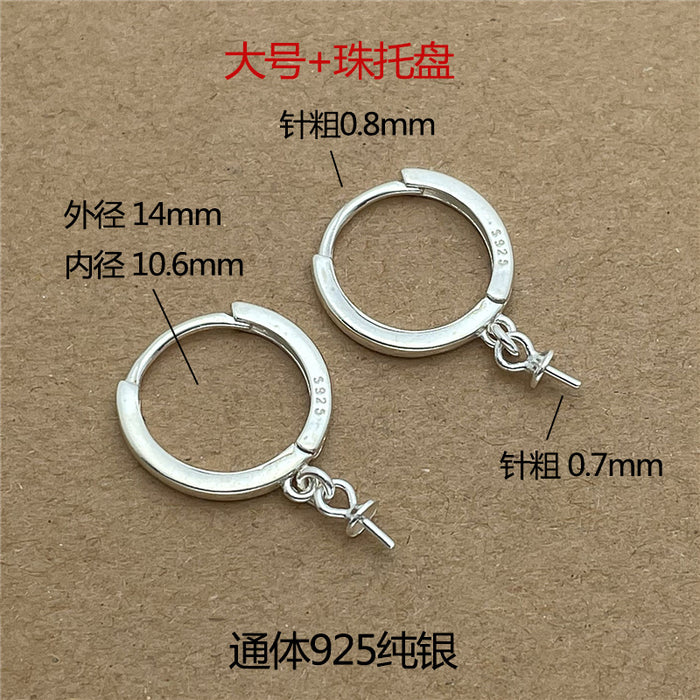 Wholesale Pure silver earring accessories, ear buckles, DIY handmade earrings with loops, semi-finished earrings, pendants