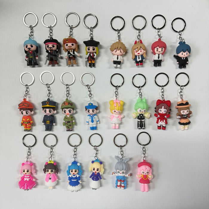 Wholesale Cartoon keychain pendant, doll, PVC backpack, cute little gift, key pendant