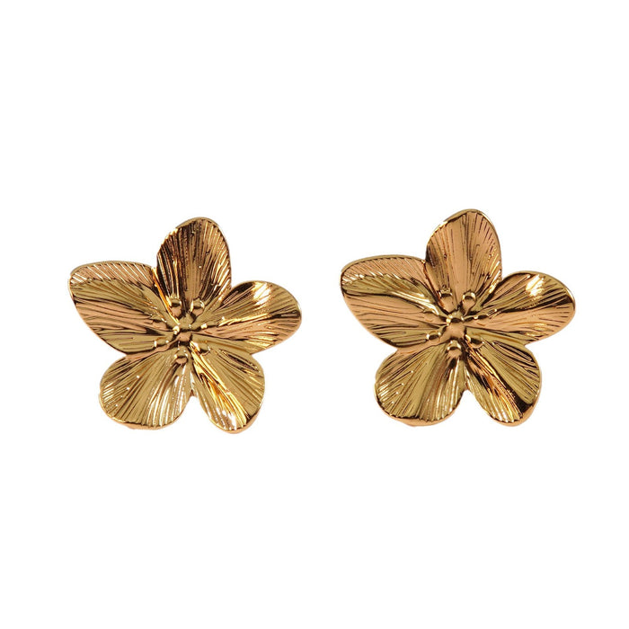 Wholesale Stainless Steel Five Petal Flower Earrings for Women