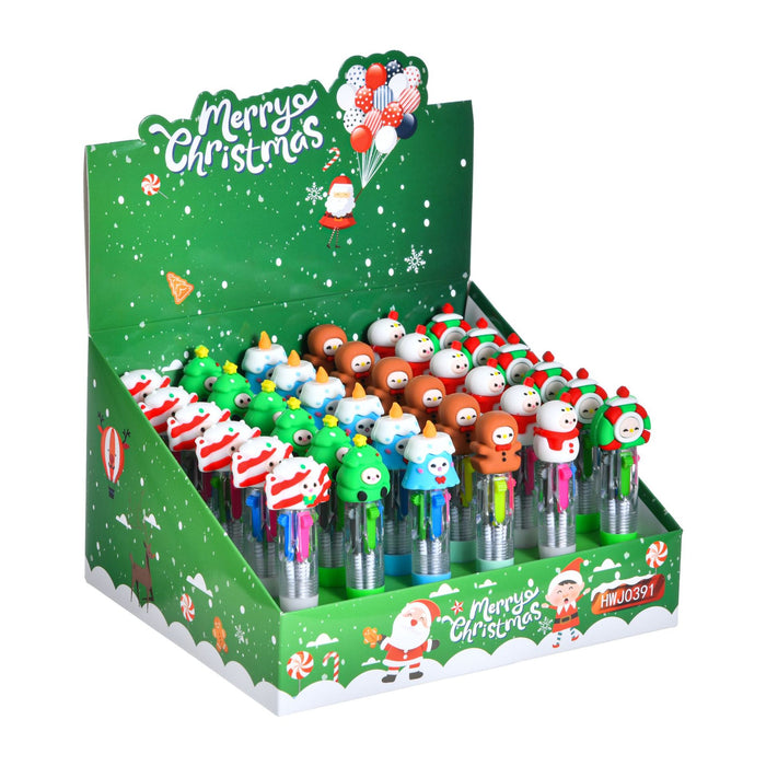 Wholesale 36pcs Cute donut mini four-color ballpoint pen multi-color hand account marking pen student stationery