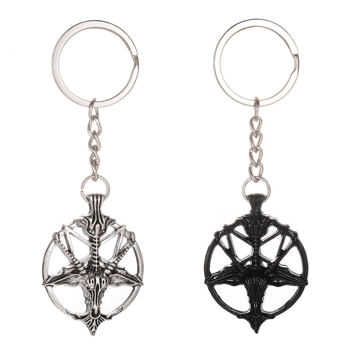 Wholesale Magic God Pan Skull Sheep Head Keychain Art Alloy Pendant