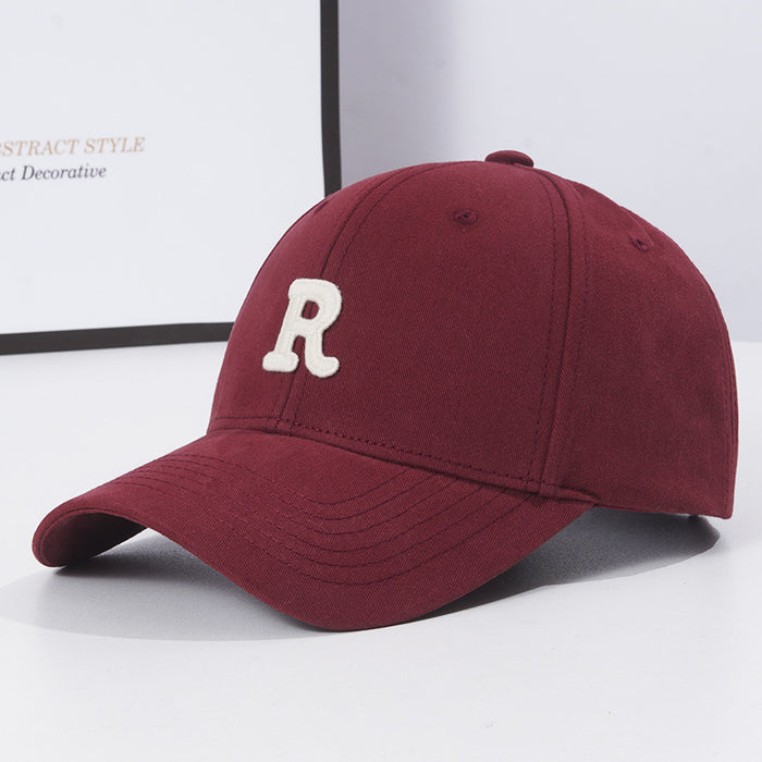 Wholesale Hard Top Baseball Cap Face Small Sun Protection Letter R Cap for Men