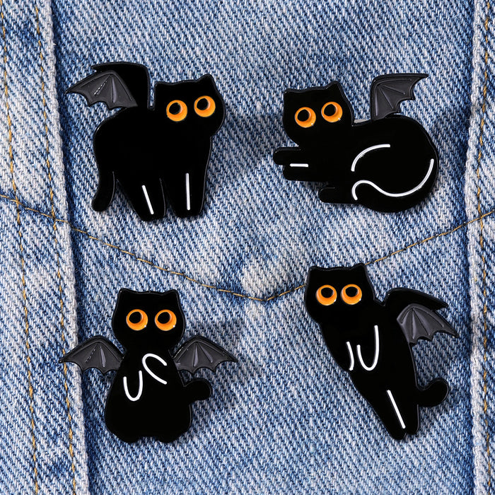 Wholesale Cute Black Cat Series Animal Brooches