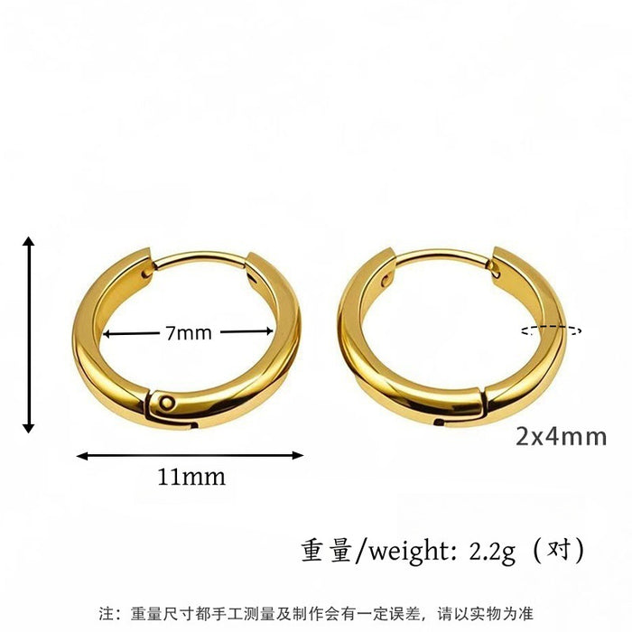 Wholesale Geometric earrings with ear loops, niche and high-end, non fading titanium steel earrings