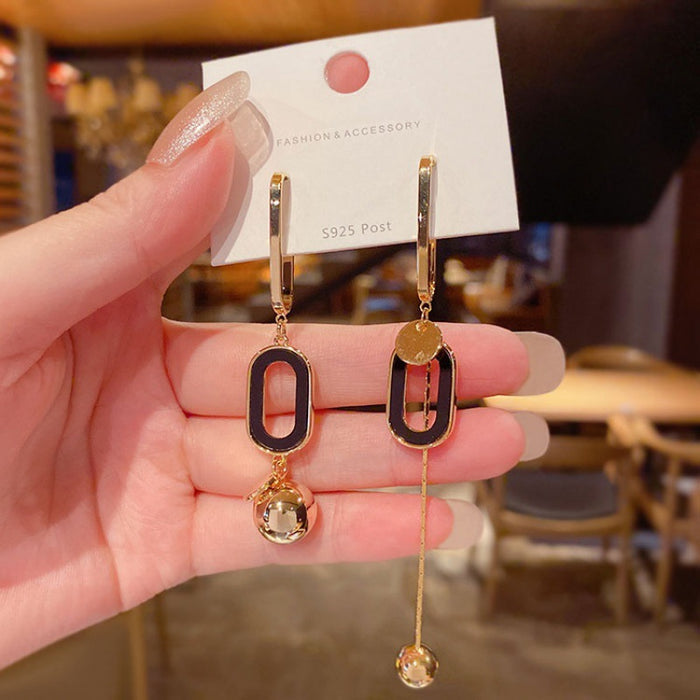 Wholesale  Long Geometric Asymmetric Earrings Women's Simple All-match  Elegant Tassel Earrings