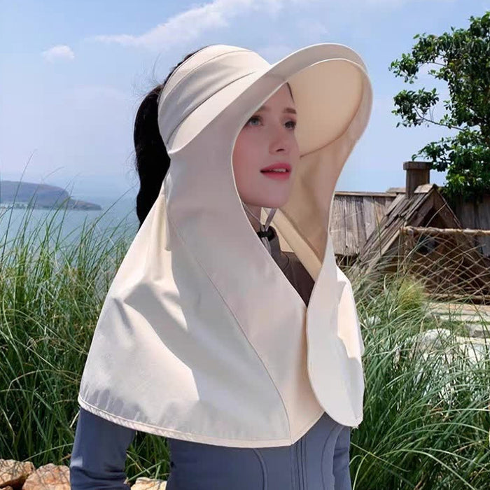 Wholesale Sunscreen shawl cape hat for women, large brimmed sunshade shawl hat, outdoor neck and face protection, versatile fisherman hat