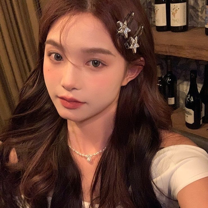 Wholesale flash Diamond hairpin female side  clip duckbill clip