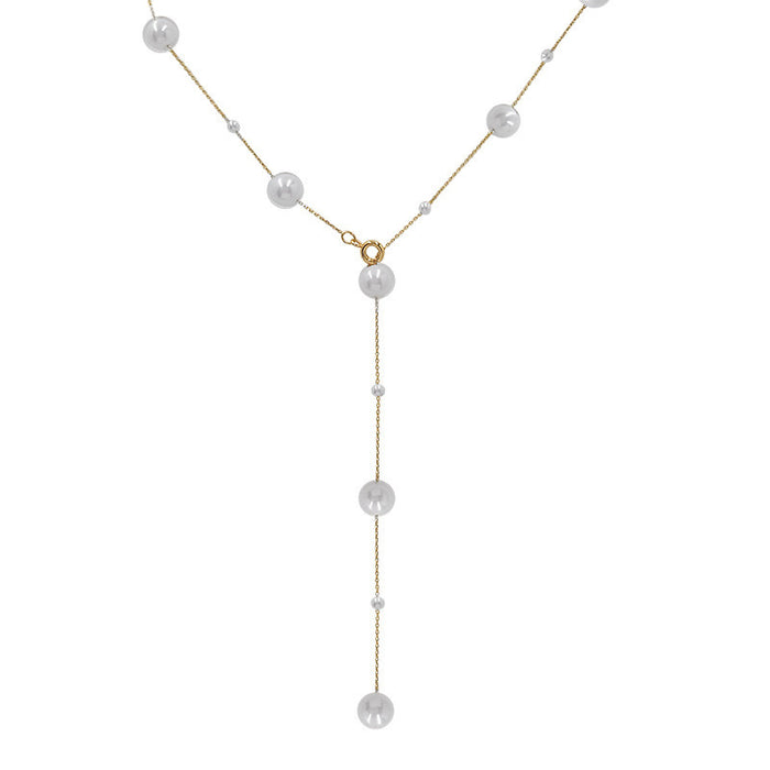 Wholesale Sweater chain pearl long versatile collarbone chain light luxury niche tassel necklace