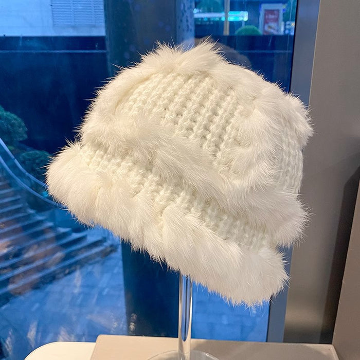 Wholesale Knitted fisherman ear protection, knitted warm woolen hat, plush hat