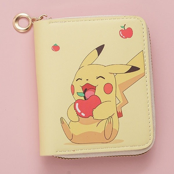 Wholesale New Fashion Cute Pikachu Printed Coin Purse Cartoon Girl Student Short Zipper Money Bag JDC-WT-QT005