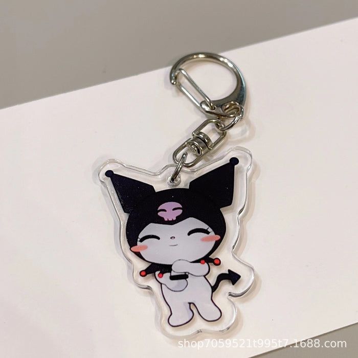 Wholesale Double-sided Keychain Cute Cartoon Book Bag Pendant Transparent Pendant Acrylic Keychain for Men and Women