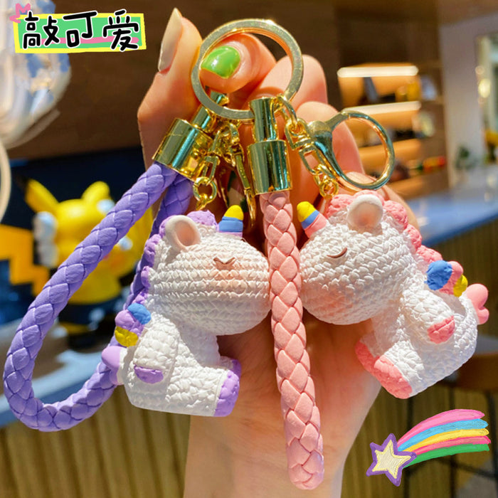 Wholesale Cartoon Resin Unicorn Keychain