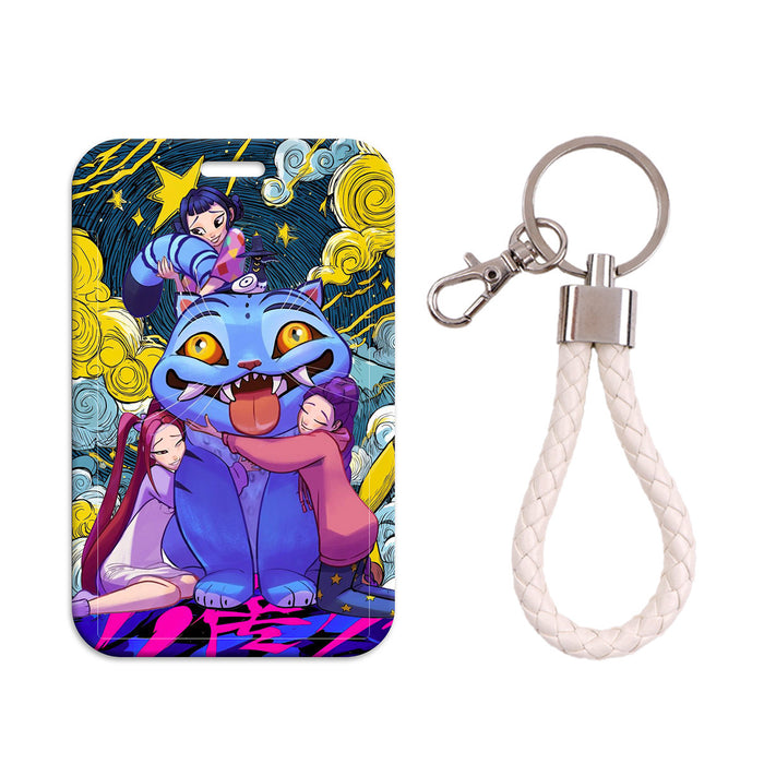 Wholesale 5 pcs KPOP Women' s Lanyard Hard Case Multi-functional Protective Card Holder Keychain