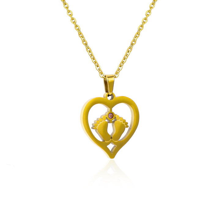 Wholesale Stainless Steel Gold-Plated Heart Necklace