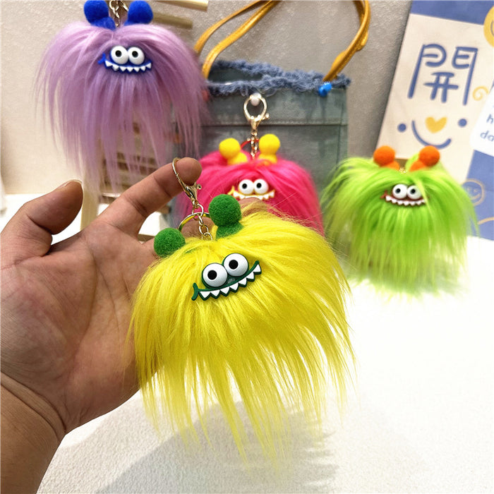 Wholesale Cute Cartoon Keychain Fried Hair Doll Sausage Mouth Bag Pendant Creative Plush Doll Gift