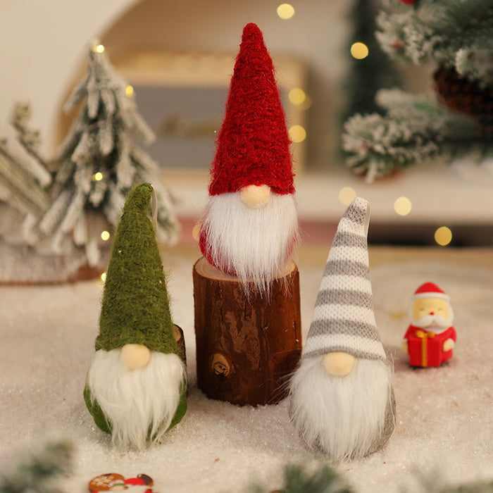 Wholesale Christmas Decorations Christmas Knitted Small Pendant Christmas Tree Faceless Old Man Doll Pendant Small Hanging