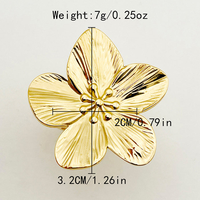 Wholesale Stainless Steel Geometric Lollipop Sun Flower Ring JDC-RS-Jinyue006