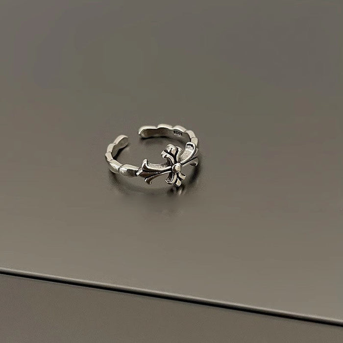 Wholesale Cross open ring women's retro pair of rings light luxury niche high-end sense