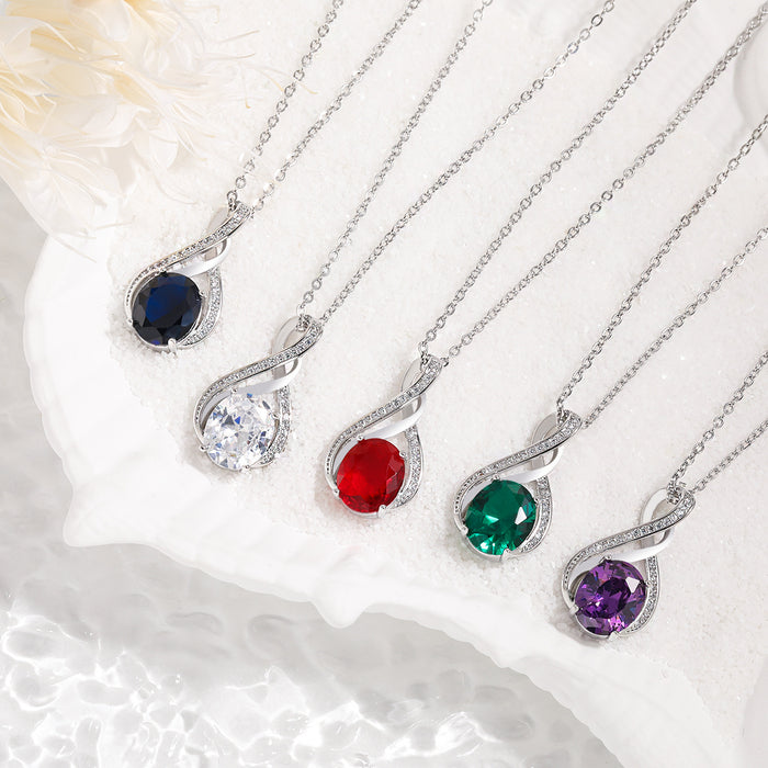 Wholesale Necklace Star Stone S-shaped Exaggerated  Color Treasure Necklace