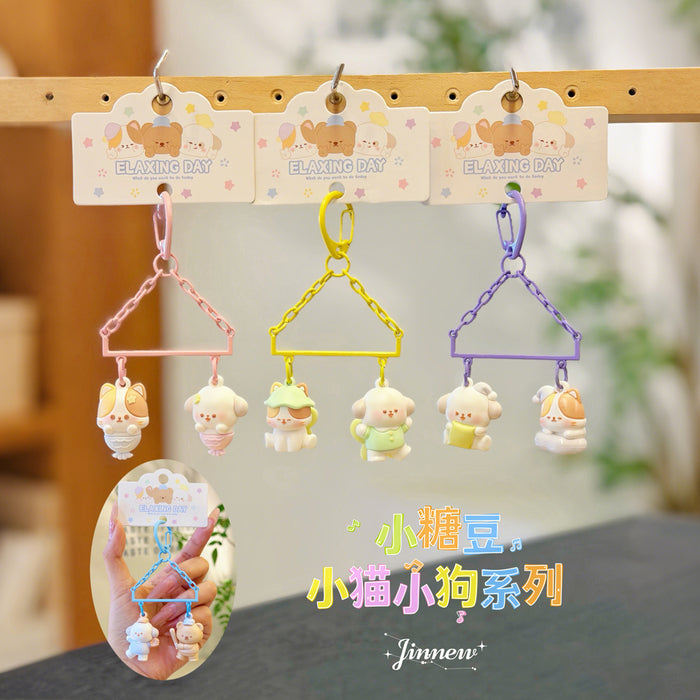 Wholesale Little Sugar Bean Little Cat Little Dog Series PVC Keychain
