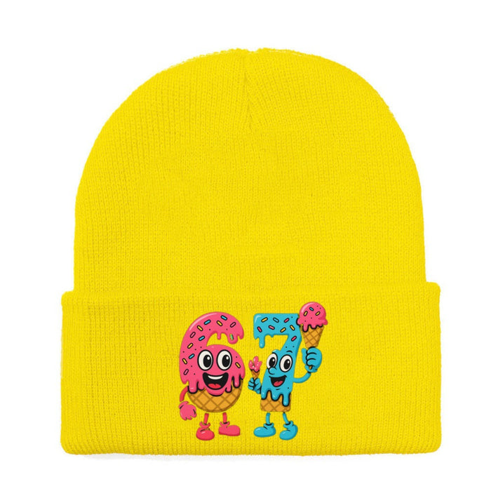 Wholesale Letter pattern knitted hat wool hat warm hat