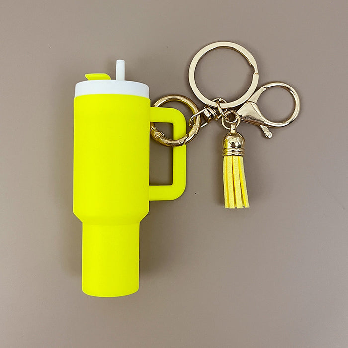 Wholesale Resin ice bullies cup keychain that can hold lip balm