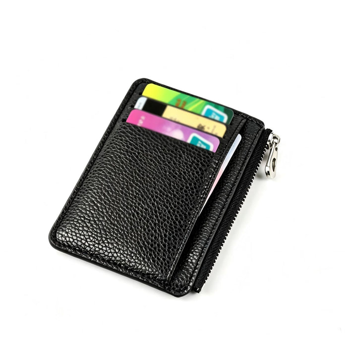 Wholesale PU Leather Zipper Card Holder Large Capacity Commuting Wallet MOQ≥2