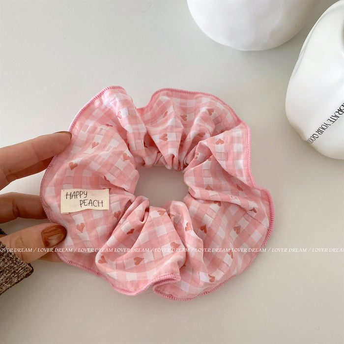 Wholesale Alphabet cloth logo, heart-shaped checkered headband, cute headwear, headband, versatile hair accessory
