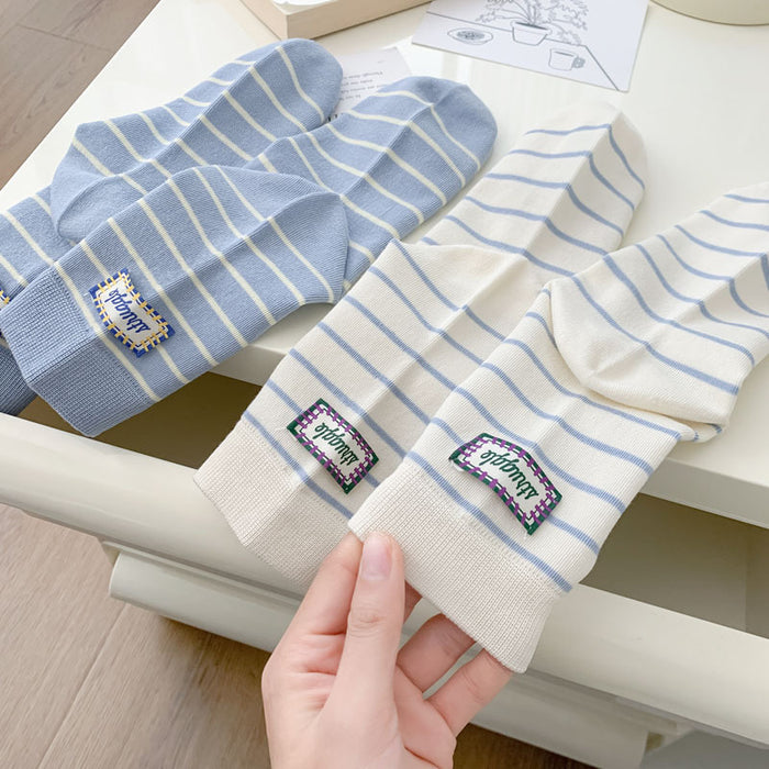 Wholesale Striped boneless socks with tube fabric, labeled pile, sock cotton