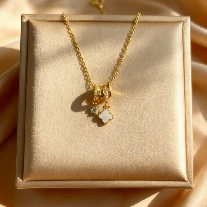 Wholesale Full Diamond Four-Leaf Clover Pendant Necklace for Women choker necklace