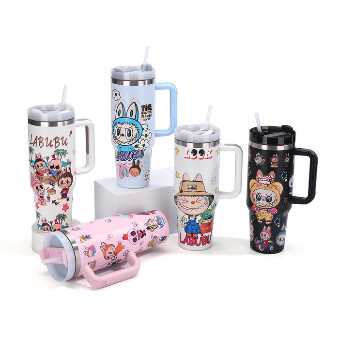 Wholesale Cartoon 40oz Car Cup Insulated Water Cup Stainless Steel Insulated Cup Large Capacity Car Cup