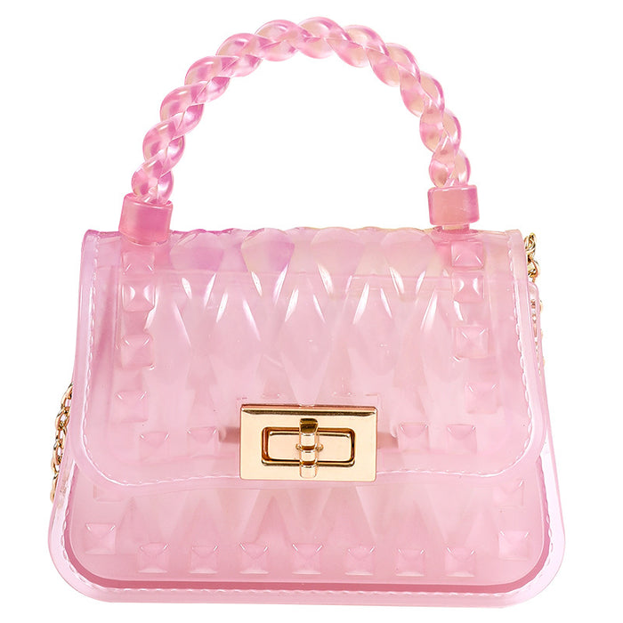 Wholesale crossbody mini mouth red envelope transparent chain Diamond jelly bag portable