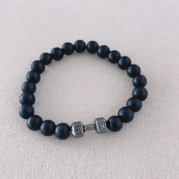 Wholesale Bead Bracelets, Volcanic Stone Dumbbell Jewelry Natural Stone Pine Stone Jewelry JDC-BT-AH001