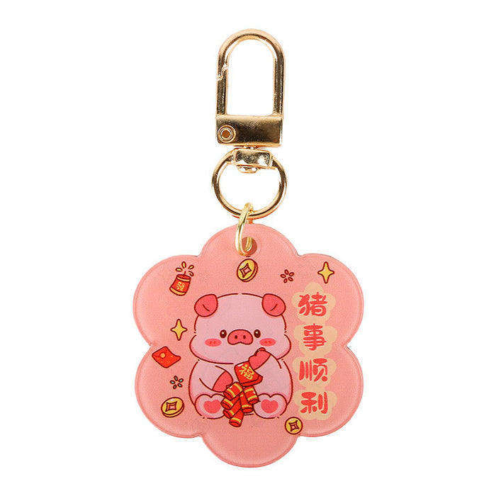 Wholesale Original Acrylic Text Card Keychain Cute Cartoon Snake Year Mascot Bag Pendant