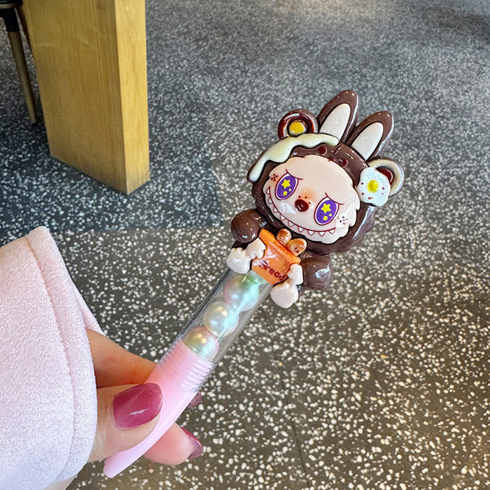 Wholesale Cartoon Cute Rabbit Press Girl' s Heart Gel Pen High Color Value Student Test Quick-drying Brush Ballpoint Pen