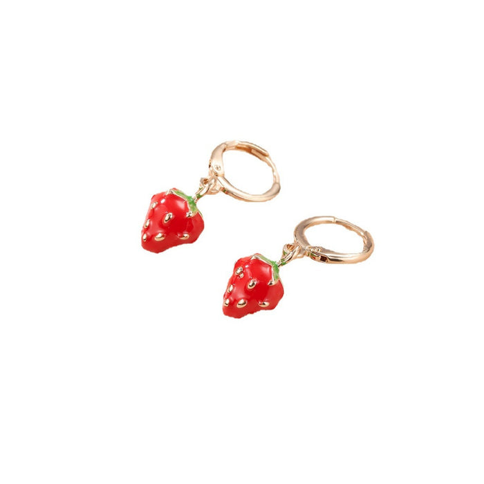 Wholesale Cartoon Strawberry Earrings Girl's  Earrings Cute Earrings